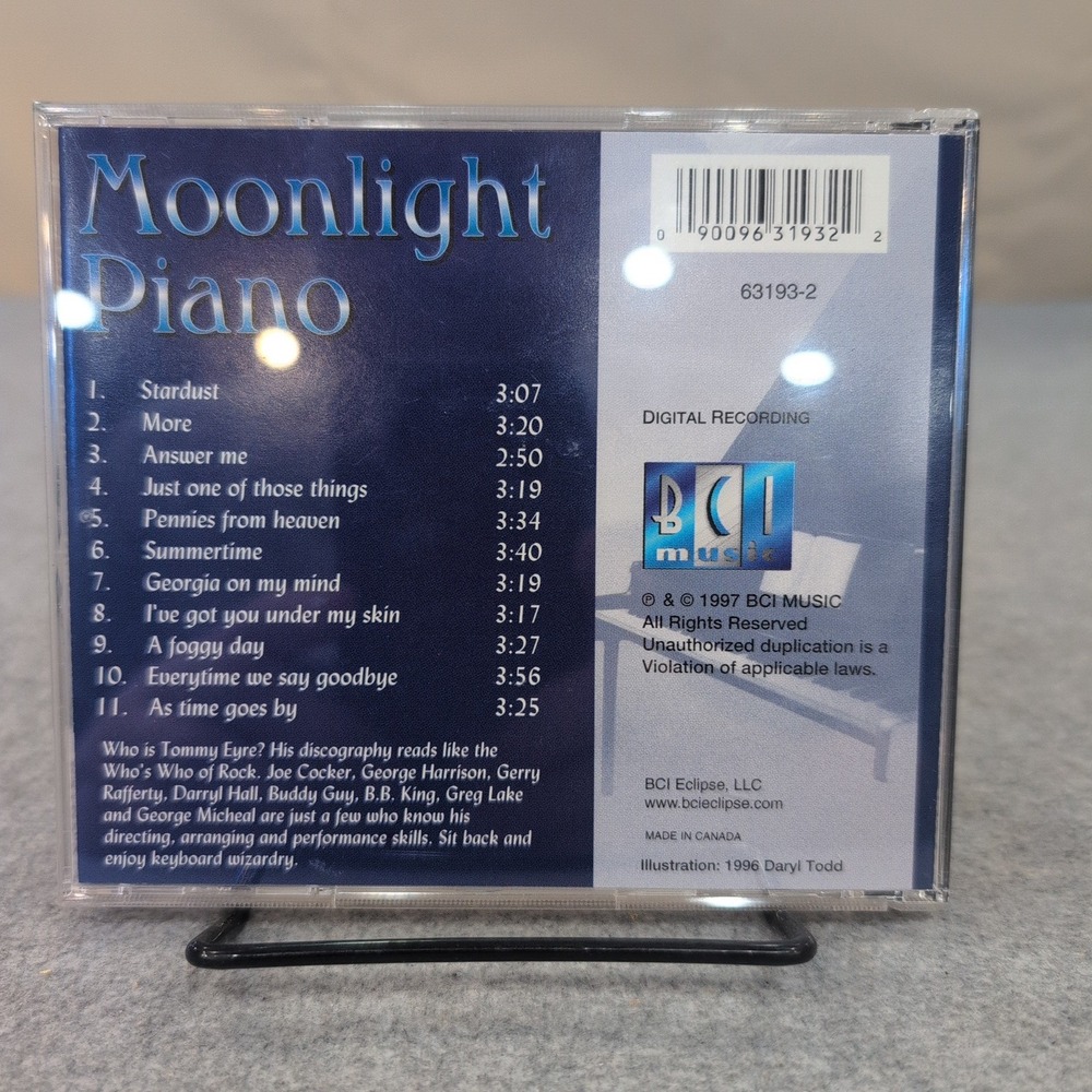 Moonlight Piano Vol 3 Tommy Eyre CD 1997 BCI Music‎ 63193-2 Jazz Instrumental - Picture 2 of 2